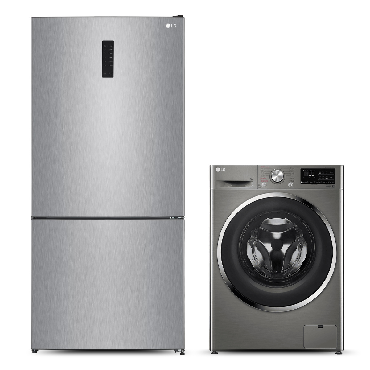 LG Vivace Front Load Inverter Washing Machine, 8KG,- F4R3TYGCP, with No-Frost Refrigerator Inverter, 588 Liters- GTF569PSAM