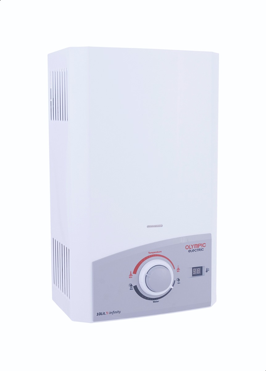 Olympic Electric Infinity Digital Gas Water Heater, 10 Liters - White