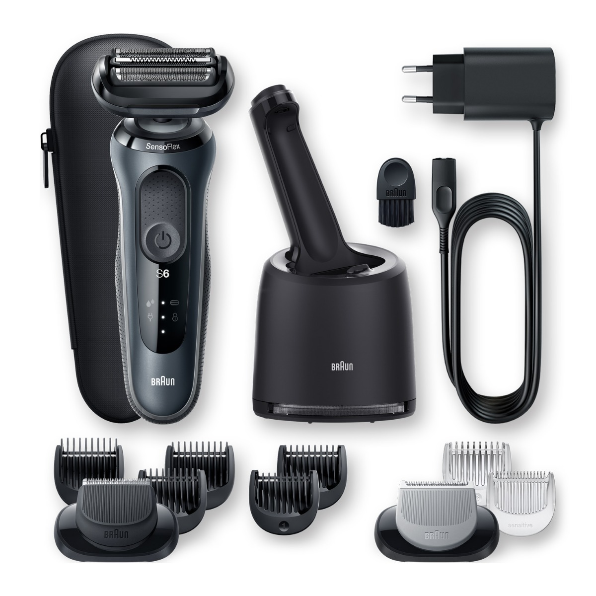 Braun Series 6 SensoFlex Wet & Dry Shaver, Black Grey - 60-N7650cc