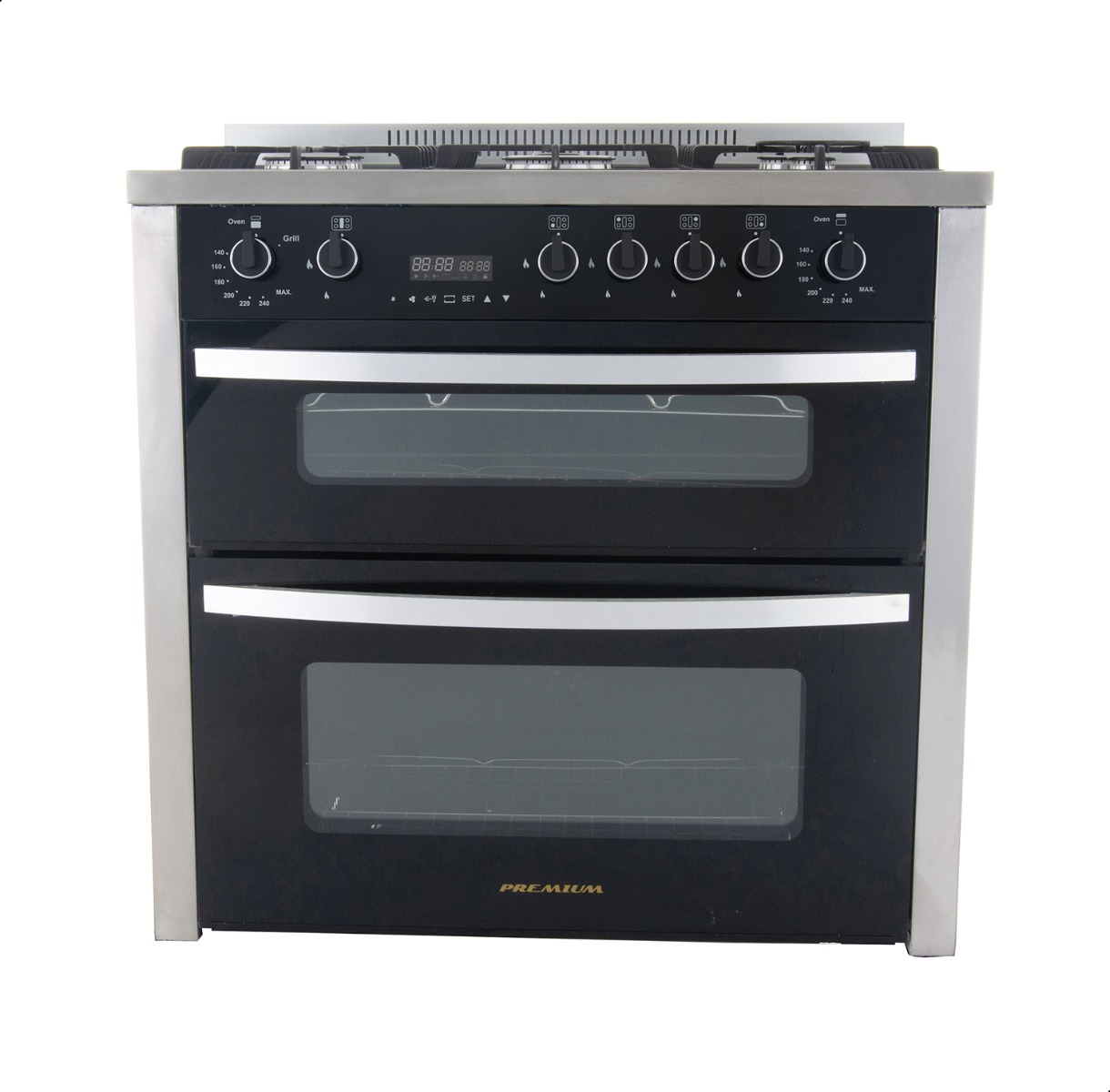 Premium Free Standing Gas Cooker, 5 Burners, Stainless Steel- PRM6090S1GC511IDSPDV