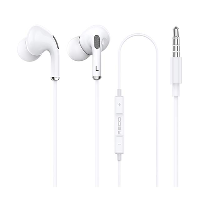 Recci In-ear Wired Earphones, White - REP-L16
