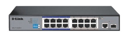 D-Link T Unmanaged Switch, 16 Ports, Black- DES-F1016P-E/B