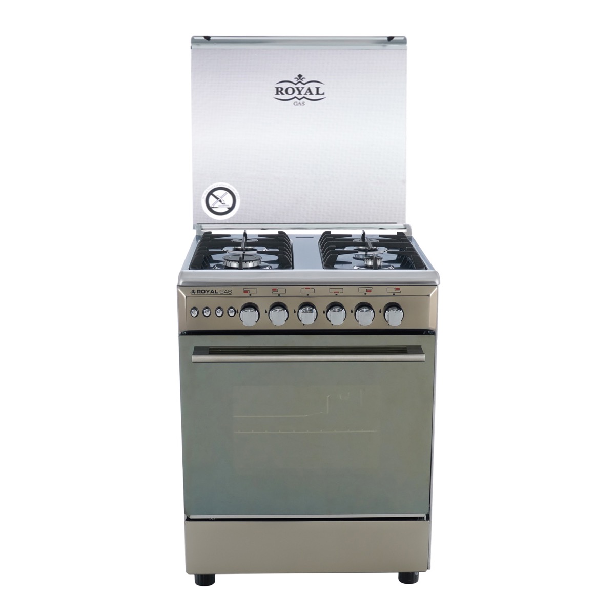 Royal Gas Gas Cooker, 4 Burners, Silver - CR60CSSV