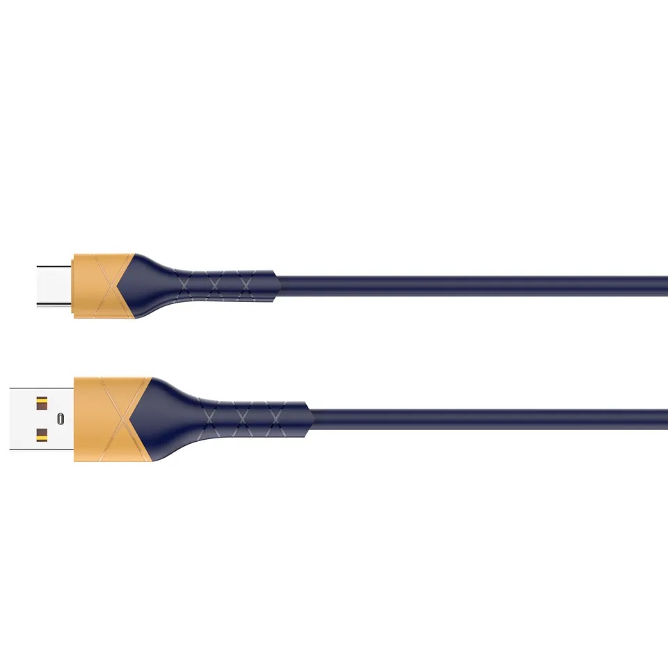 كابل شحن USB-A الى USB-C لدينو، 1 متر، 30 وات، ازرق - LS801
