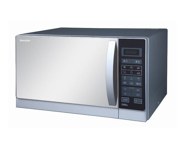 Sharp Digital Microwave With Grill, 25 Liters, 900 Watt, Silver- R-75MR(S)