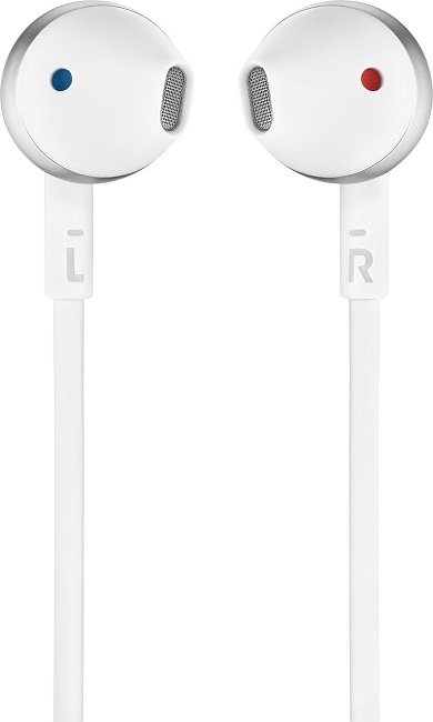 JBL In Ear Wired Earphones With Microphone, White Chrome- T205