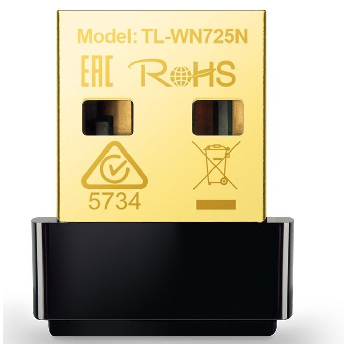 TP-Link Wireless N Nano USB Adapter, 150Mbps, Black - TL-WN725N