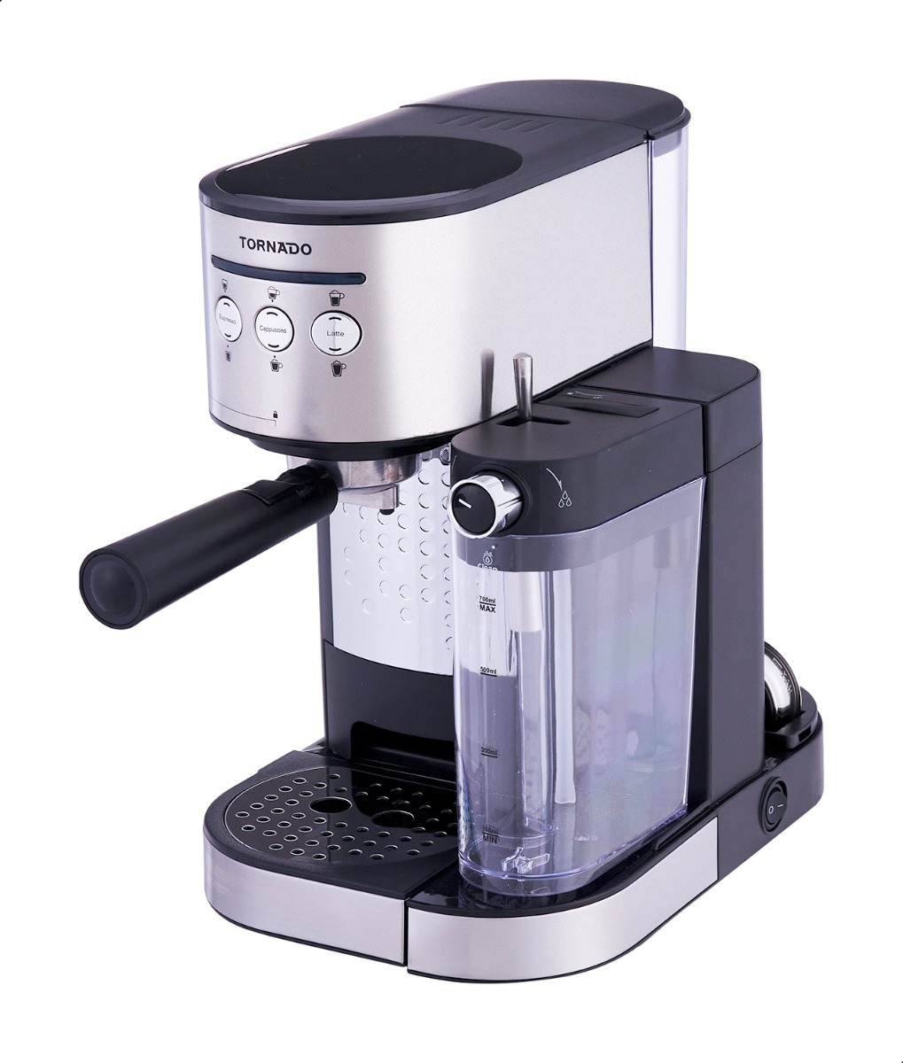 ماكينة قهوة اتوماتيكية تورنيدو، 15 بار، اسود وستانلس ستيل- TCM-14125