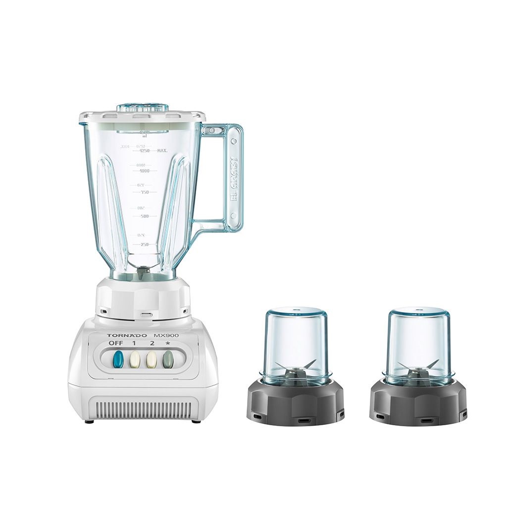 Tornado Countertop Blender With 2 Mills, 1.5 Liter, 250 Watt, White - MX900-2