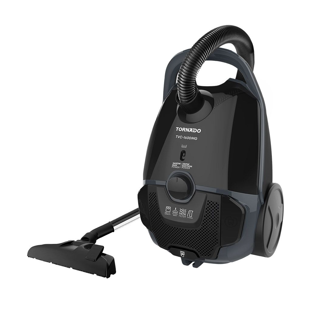 Tornado Canister Vacuum Cleaner, 1600W, Black and Grey - TVC-1600MG