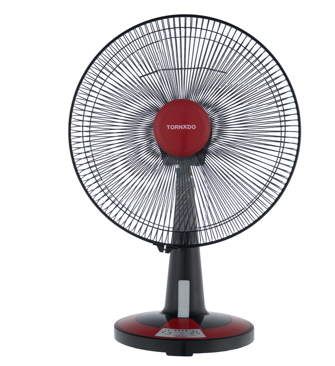 Tornado Desk Fan Without Remote Control, 16 Inch, Black and Red - TDF16D