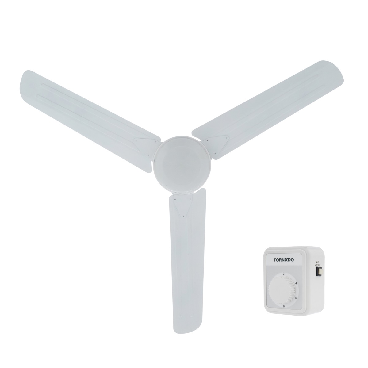 Tornado Ceiling Fan with LED Light, 56 Inch, White - TCF56L