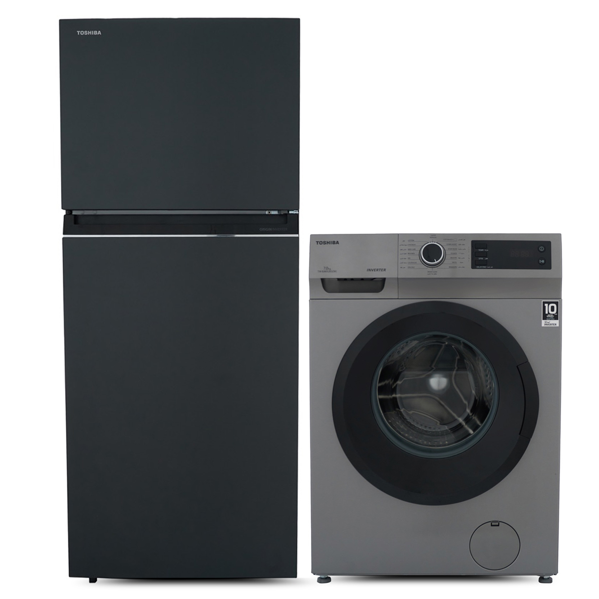 Toshiba Automatic Washing Machine, 7 Kg - TW-BJ80S2E(SK) with Fridge, 411L - GR-RT559WE-PMN(06)-GTIN 6221284000331