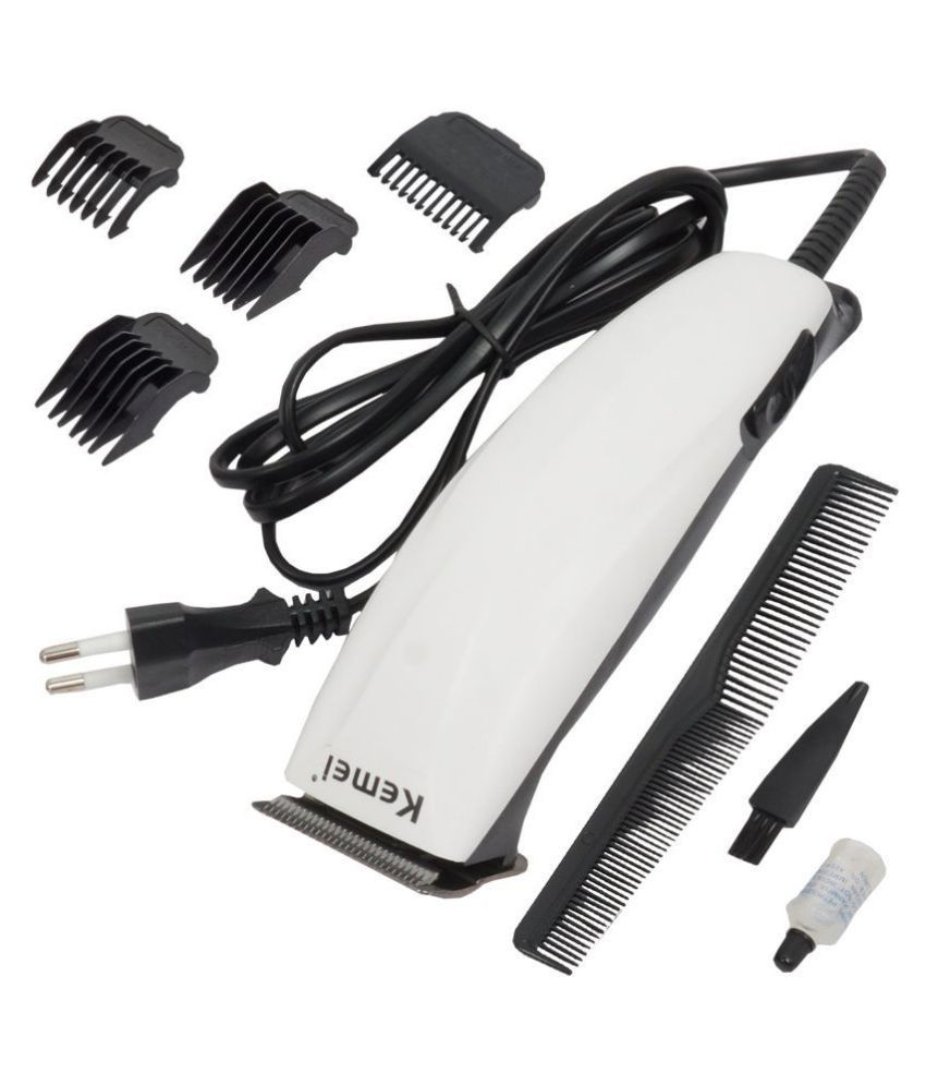 Kemei Professional Hair Clipper, Black and White - KM-6603