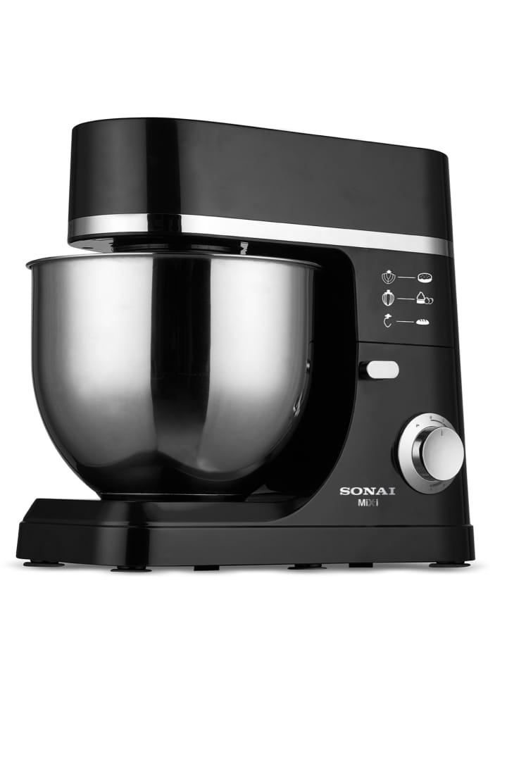 Sonai Mixi Stand Mixer, 1200 watt, 7 liters, Black and Silver - SH-M990