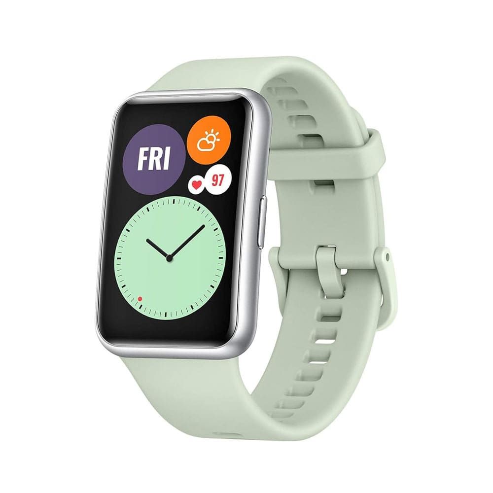 Huawei Watch Fit SE Smart Watch - Silver Case Green Strap