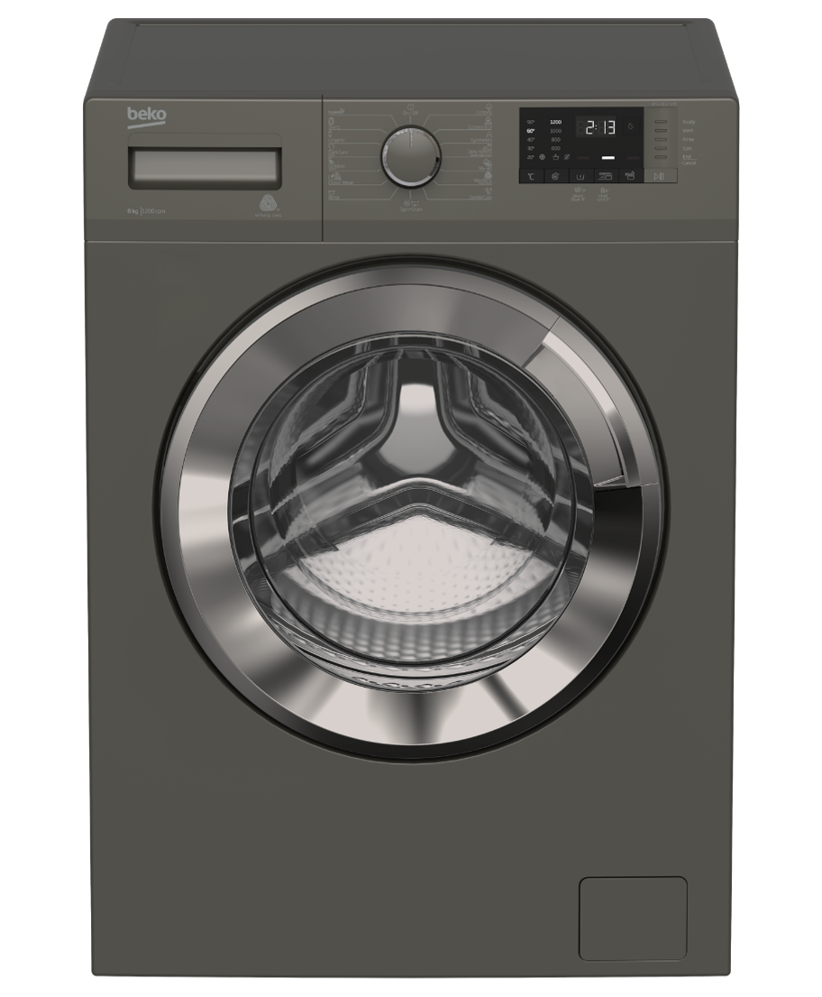 Beko Freestanding Washing Machine, Front Load With Inverter Motor, 8KG, Grey - WTV8612XMCI