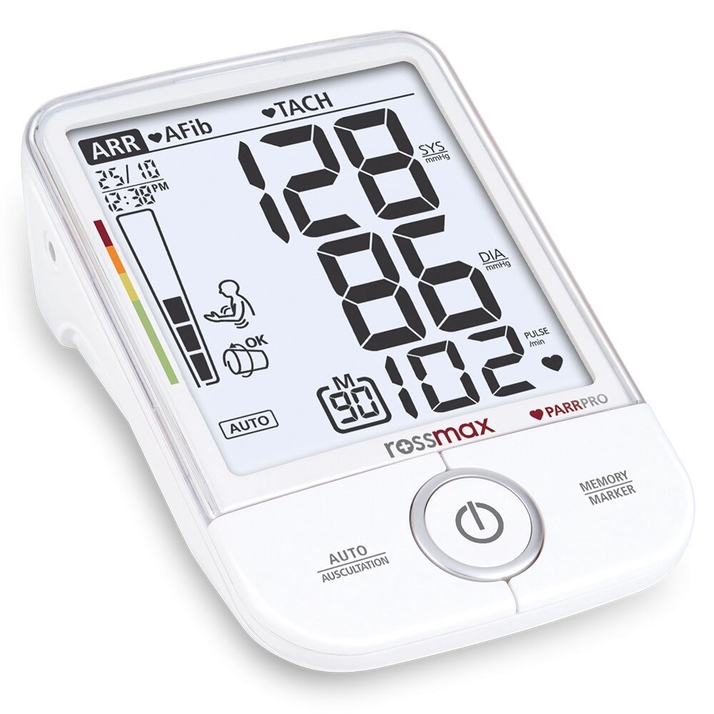 Rossmax Parr Pro Automatic Upper Arm Blood Pressure Monitor, White - X9