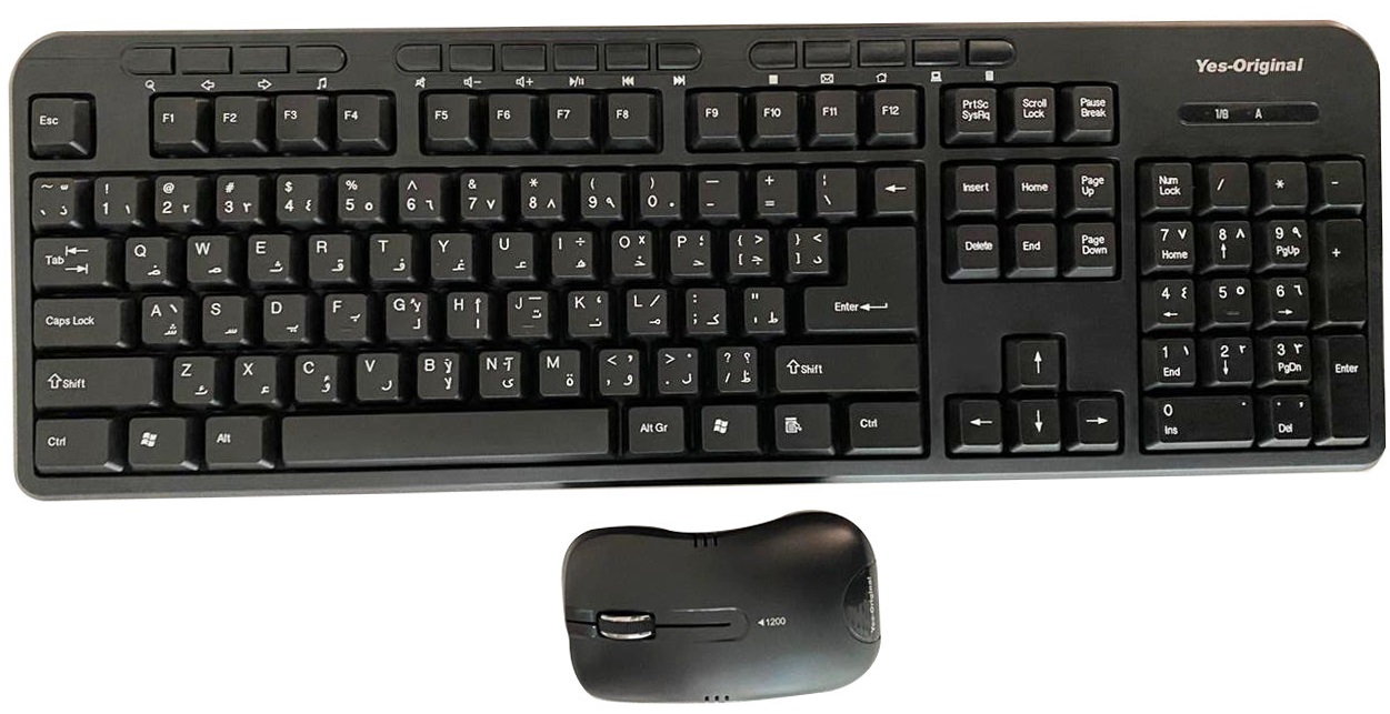 Yes-Original Wireless Combo Keyboard and Mouse, Black - BX2510
