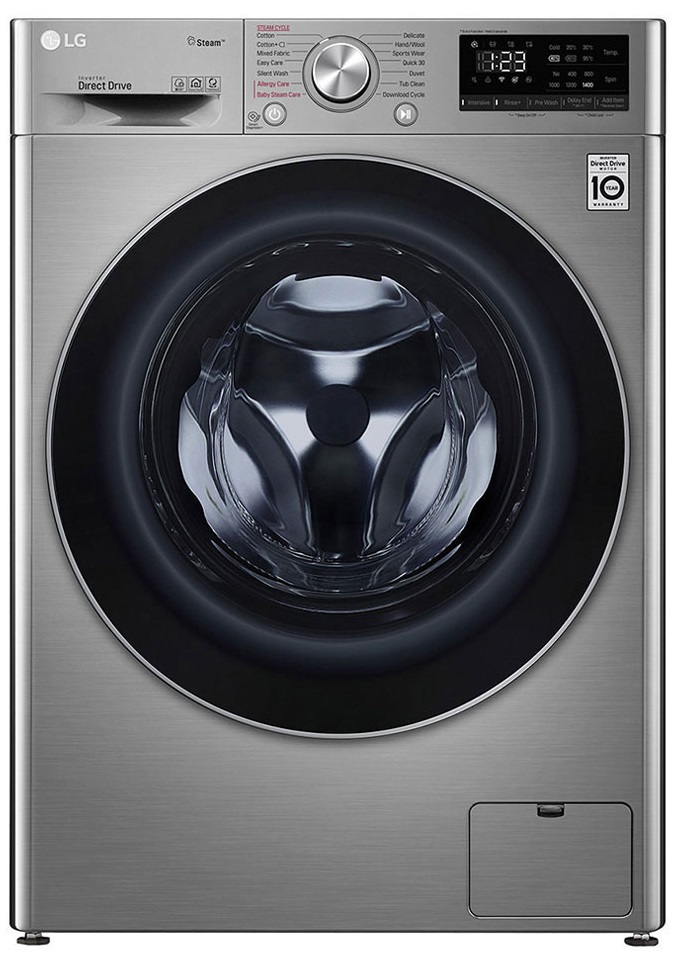 LG Vivace Front Load Automatic Washing Machine, 9 KG, Silver- F4R5VYG2T