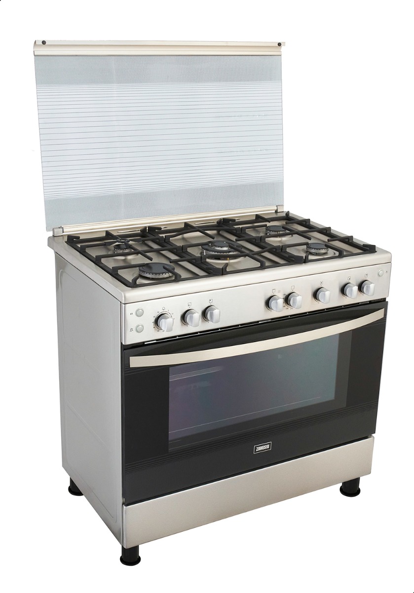 Zanussi cool cast Freestanding Gas Cooker 5 Burners Stainless Steel 90 cm ZCG91236XA price in Egypt B.TECH